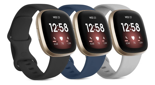 Pulseiras De Silicone Para Fitbit Sense/versa 3 Da Amzpas -