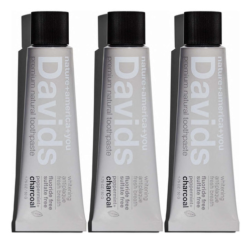 Pasta De Dentes Davids Whitening Charcoal 50 Ml, Anti-placa, - Imagem 8