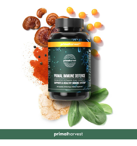 Suplemento Primal Harvest Primal Immune Defense 10 Em 1 60 C - Imagem 7