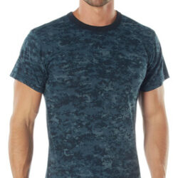 Camiseta Rothco, Camuflagem Digital, Azul Meia-noite, Grande