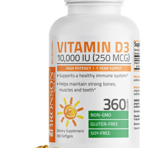 Suplemento De Vitamina D3 Bronson 10.000 Ui (250 Mcg) 360 Cá