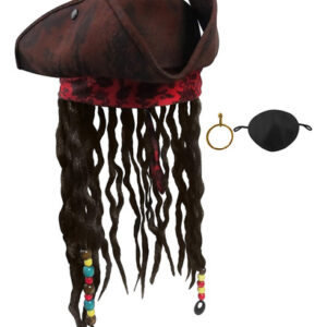 Chapéu Pirata Nicky Bigs Novelties Deluxe Com Dreadlocks Par