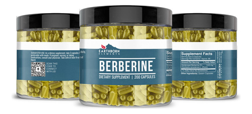 Suplemento Dietético Earthborn Elements Berberine 200 Cápsul - Imagem 4