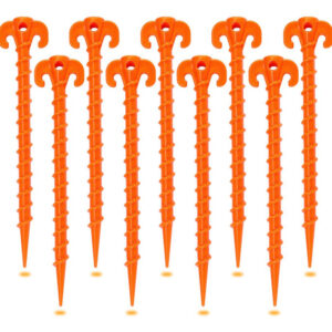 Estacas De Tenda De Plástico Hikemax Spiral, Pacote Com 15,