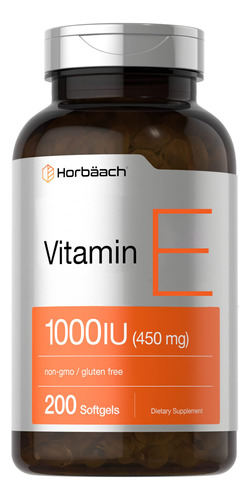 Cápsulas De Gelatina Gelatinosa Horbaach Vitamina E 1000 Ui