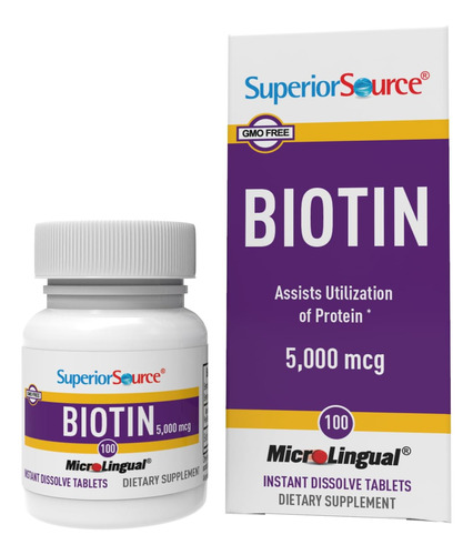 Suplemento Comprimidos Sublinguais De Biotina De 5000mcg De
