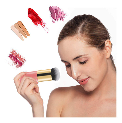 Pincel De Base Aft90 Chubby Makeup Brush X2 (dourado E Rosa) - Imagem 7