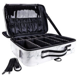 Bolsa De Maquiagem Gzcz Large Travel Pu Leather Cosmetic Cas