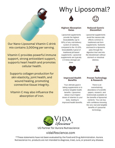 Mix De Bebidas Vitamínicas Aurora Nutrascience Nano-lipossom - Imagem 5