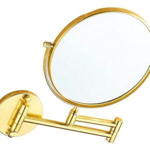 Espelho De Maquiagem Giratório Montado Na Parede Dourado
