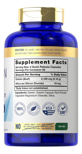 Suplemento Carlyle Gelatin + Silica Optimizer 250 Cápsulas - Imagem 2