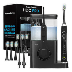 Escova E Fio Dental Aquasonic Home Pro Brush & Floss Black S