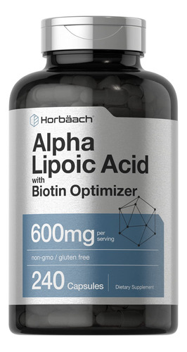 Suplemento De Ácido Alfa Lipóico Horbäach 600 Mg Com Biotina
