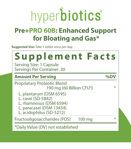 Suplemento Hyperbiotics Pre Pro Vegan Probióticos 60 Bilhões - Imagem 2