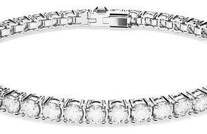 Pulseira De Tênis Swarovski Matrix Com Pedras Transparentes