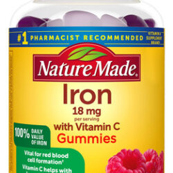 Suplemento De Ferro Natural De 18 Mg Com Vitamina C 60 Gomas