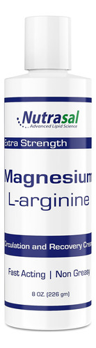 Creme Nutrasal Magnésio L-arginina 240ml Óxido Nítrico