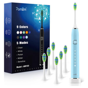 Escova De Dentes Elétrica 7am2m Sonic Com 6 Cabeças De Escov