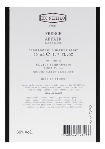 Perfume Ex Nihilo French Affair Eau De Parfum 50ml For Unise - Imagem 7