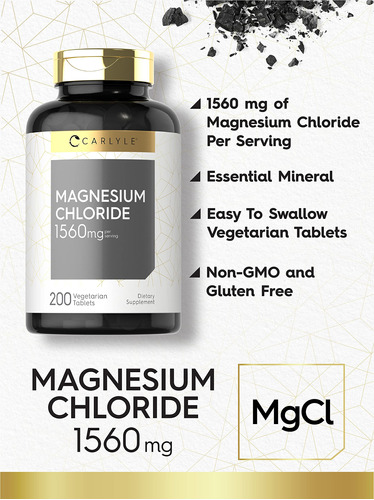 Suplemento Carlyle Cloreto De Magnésio 1560mg 200 Comprimido - Imagem 3