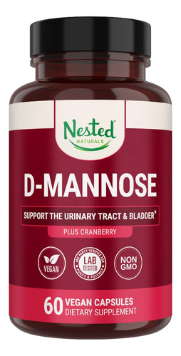 Suplemento Nested Naturals D-manose 500 Mg Com Cranberry E