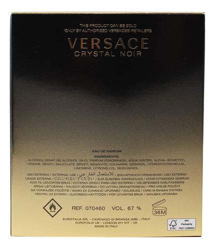 Crystal Noir By Versace Eau De Parfum Spray 88 Ml Para Mulhe - Imagem 2
