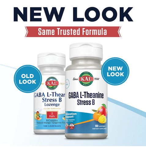 Suplemento Kal Gaba L-teanina Stress B Lozenge 100ct - Imagem 2