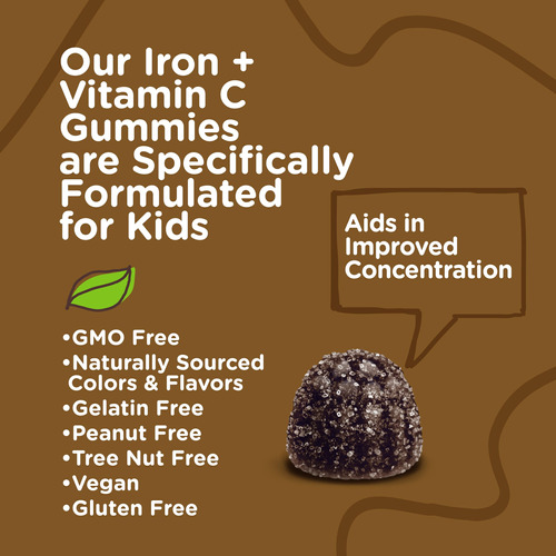Gomas De Ferro Viteey Para Crianças Com Vitamina C 120 Gomas - Imagem 5