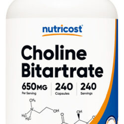 Suplemento Nutricost Bitartrato De Colina 650 Mg 240 Cápsula