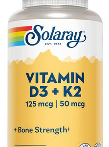 Suplemento Solaray De Vitamina D3 K2 5000iu Com 60 Porções