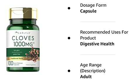 Suplemento Carlyle Cloves 1000 Mg 100 Cápsulas De Glúten Não - Imagem 8
