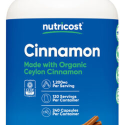 Suplemento Nutricost Cápsulas De Canela 1200 Mg 240 Cápsulas