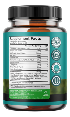 Suplementos Hepáticos Natures Craft Milk Thistle Alcachofra - Imagem 3