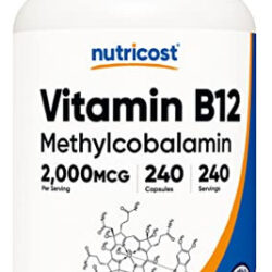 Suplemento Nutricost Vitamina B12 2000mcg 240 Cápsulas