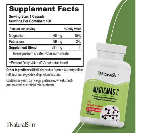 Suplemento Naturalslim Magicmag C Citrato De Magnésio 100 Cá - Imagem 2