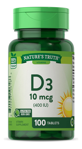 Suplemento Nature's Truth De Vitamina D3 10mcg (400iu) 100 C