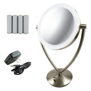 Espelho De Maquiagem Ovente Led Nickel 10x