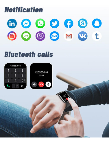 Relógio Inteligente Grv Para Ios E Android Com Monitor De Fr - Imagem 2