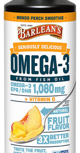Suplementos Barlean&quots Mango Peach Omega 3 Óleo De Peixe 480m
