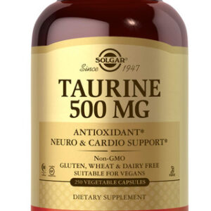 Suplemento Solgar Taurine 500mg 250 Cápsulas Vegetais