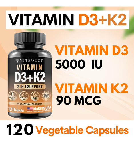 Suplemento Vitboost Vitboost Complexo De Vitamina D3 K2 5000 - Imagem 7