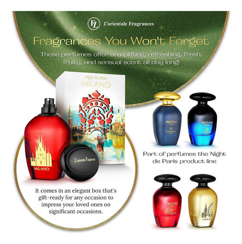 Perfume L'orientale Fragrances Night De Paris Milano 100ml - Imagem 6