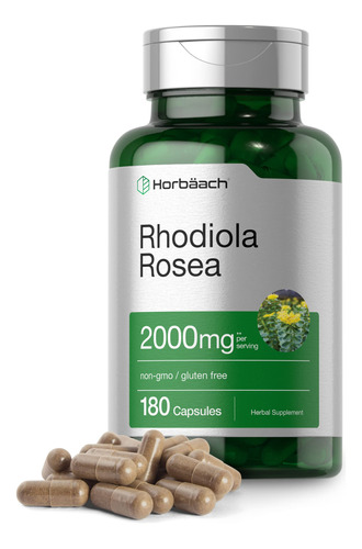 Suplemento Horbäach Rhodiola Rosea Em Cápsulas 2000 Mg 180 U