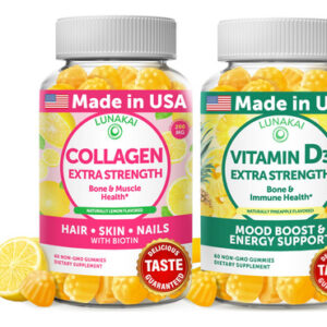 Pacote De Suplementos: Gomas De Colágeno E Vitamina D3 Lunak