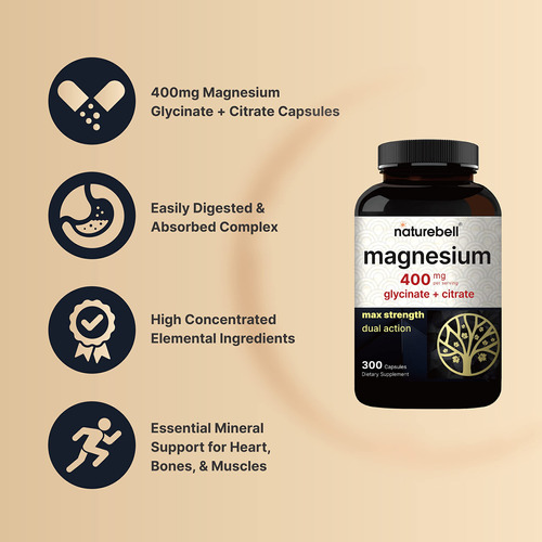 Suplemento Naturebell Magnesium Complex 400 Mg 300 Cápsulas - Imagem 3