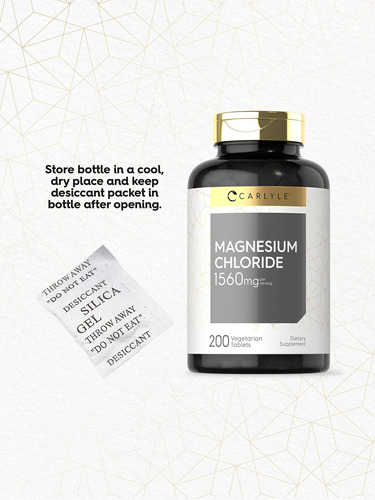 Suplemento Carlyle Cloreto De Magnésio 1560mg 200 Comprimido - Imagem 6
