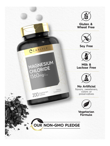 Suplemento Carlyle Cloreto De Magnésio 1560mg 200 Comprimido - Imagem 4
