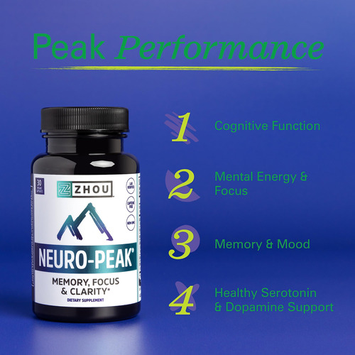 Suplemento De Suporte Cerebral Zhou Neuro Peak 30 Vegcaps - Imagem 4