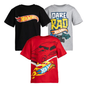 Pacote Com 3 Camisetas Estampadas Para Meninos Da Hot Wheels