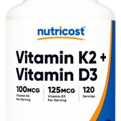 Suplemento Nutricost Vitamina K2 (mk7) 100mcg + Vitamina D3